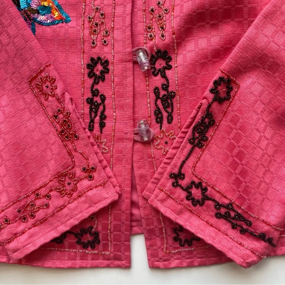 Julia Kim sequined beaded jacket, butterflies motif - Picture 7 of 10